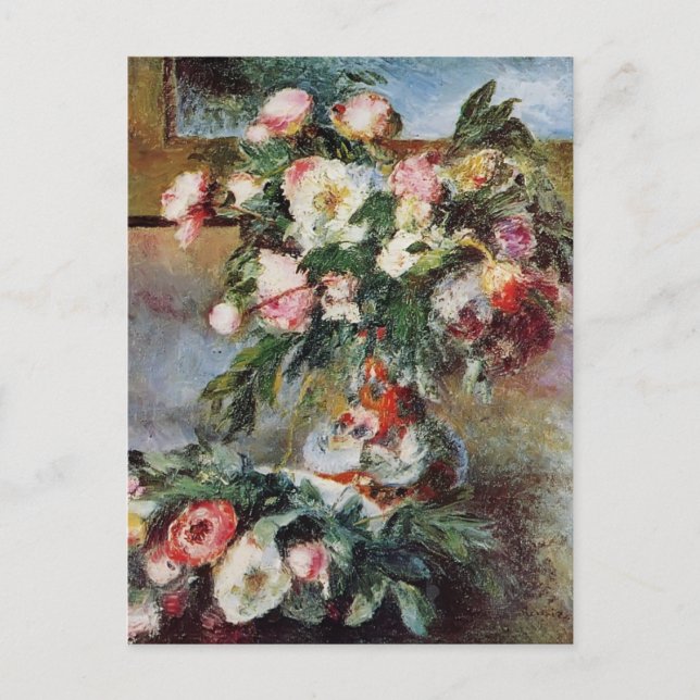 Postal Peonies de Pedro-Auguste Renoir- (Anverso)