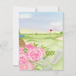 Postal Peonies En El Campo De Golf
