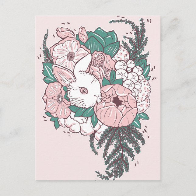 Postal Peony Bunny (Anverso)
