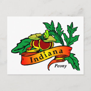 Postal Peony - Flor Estatal de Indiana