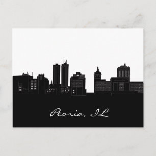 Postal Peoria, Illinois - Blanco y Negro