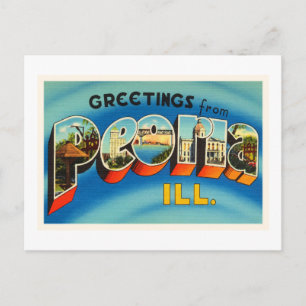 Postal Peoria Illinois IL Antiguo Viaje de Vintage Souven