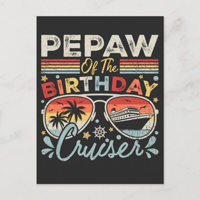Postal Pepaw del crucero de cumpleaños vacaciones (Anverso)