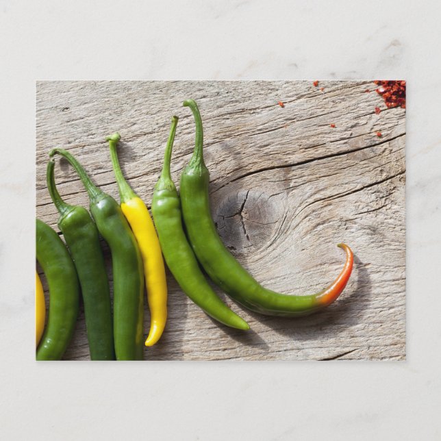 Postal Pepper de chile amarillo y verde (Anverso)