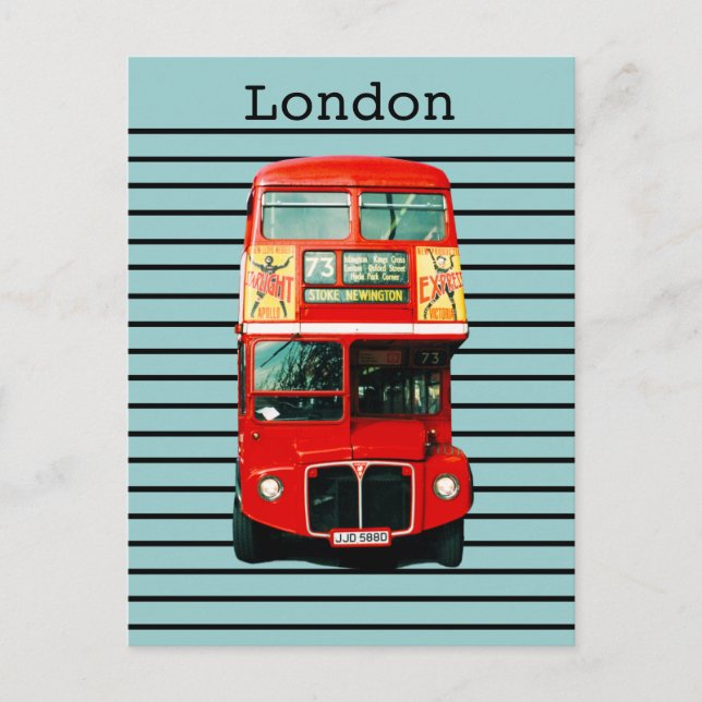 Postal Peppermint de autobús de Londres retro (Anverso)