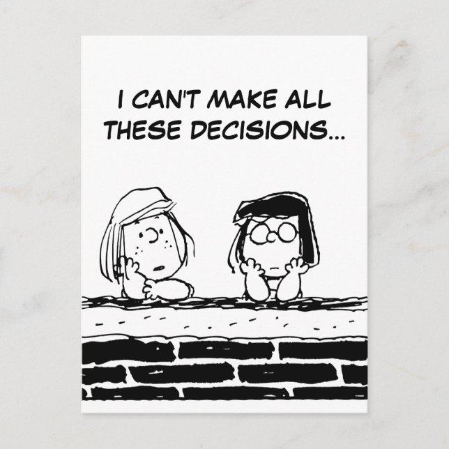 Postal Peppermint Patty y Marcie en la pared (Anverso)