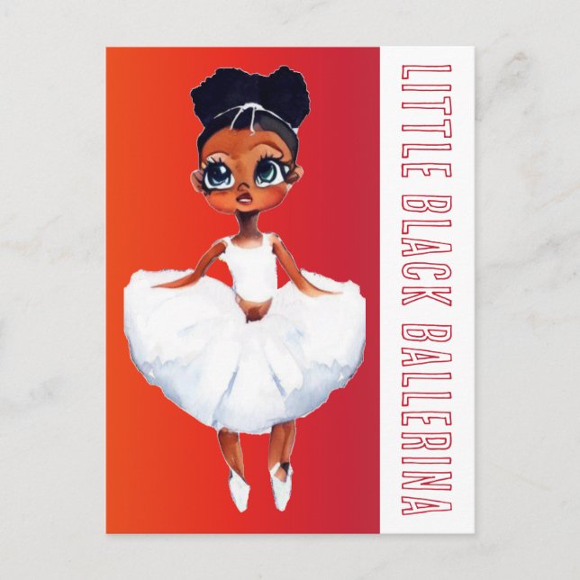 Postal Pequeña Ballerina Negra (Anverso)