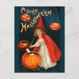 Postal Pequeña bruja lindo de Halloween Clapsaddle CC0670