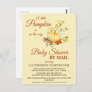 Postal Pequeña Calabaza Rusa Baby Shower Virtual Por Corr