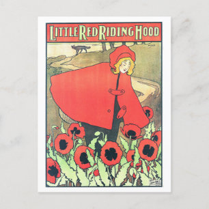Postal Pequeña Caperucita Roja De Estilo Art Nouveau Vint