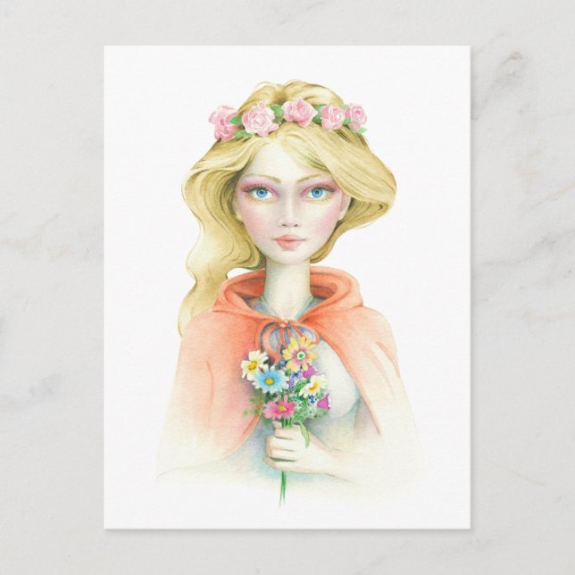 Postal "Pequeña Caperucita Roja" Por Scot Howden (Anverso)