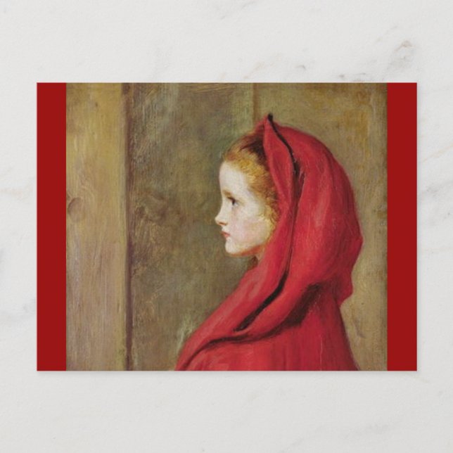 Postal Pequeña capucha roja de John Everett Millais (Anverso)