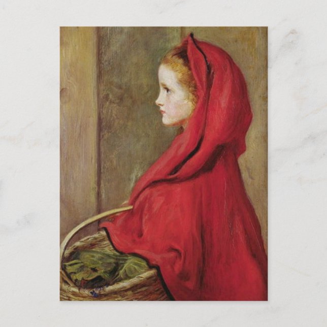 Postal Pequeña capucha roja de John Everett Millais (Anverso)