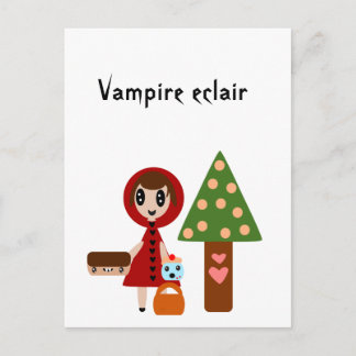 Postal Pequeña capucha roja se encuentra con el vampiro E