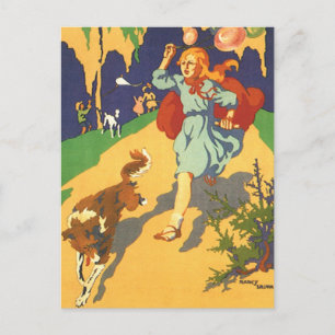 Postal Pequeña capucha roja vintage en una fiesta de cump