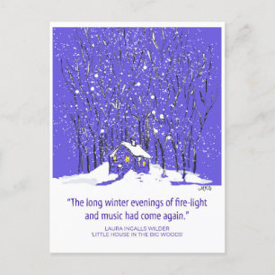 Postal Pequeña casa en la mano de la pradera -arte dibuja