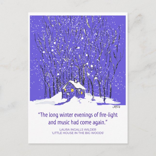 Postal Pequeña casa en la mano de la pradera -arte dibuja (Anverso)