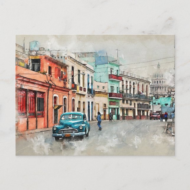 Postal Pequeña ciudad simple (Anverso)