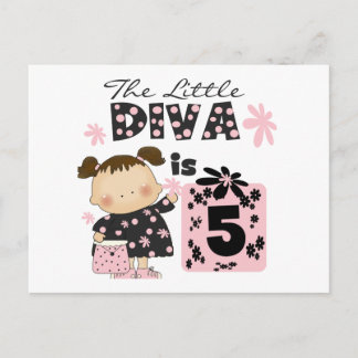 Postal Pequeña Diva 5 camisetas de cumpleaños y regalos