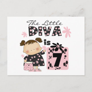 Postal Pequeña Diva 7 camisetas de cumpleaños y regalos