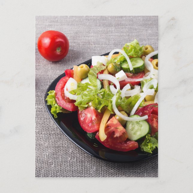 Postal Pequeña ensalada hecha con verduras naturales (Anverso)