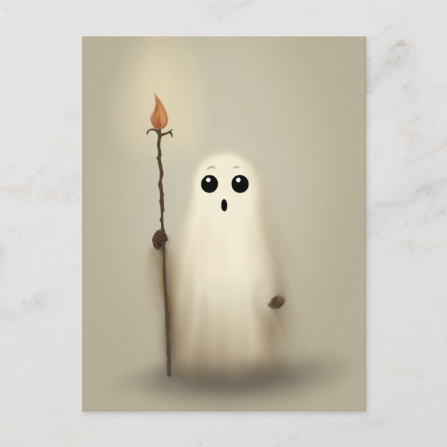Postal Pequeña Fantasma Halloween (Anverso)
