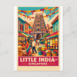Postal Pequeña India, Singapur en un vibrante retro