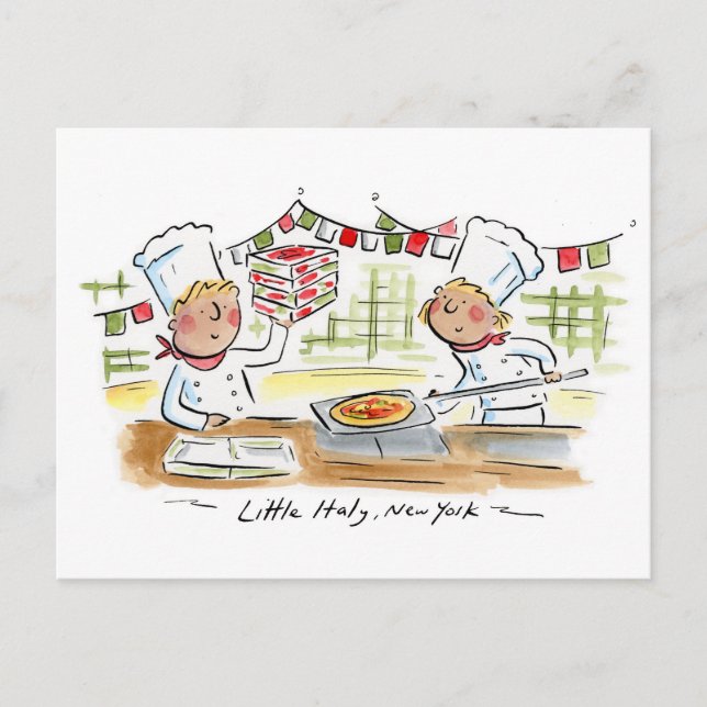 Postal Pequeña Italia, Nueva York (Anverso)