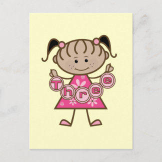 Postal Pequeña niña camisetas de cumpleaños y regalos