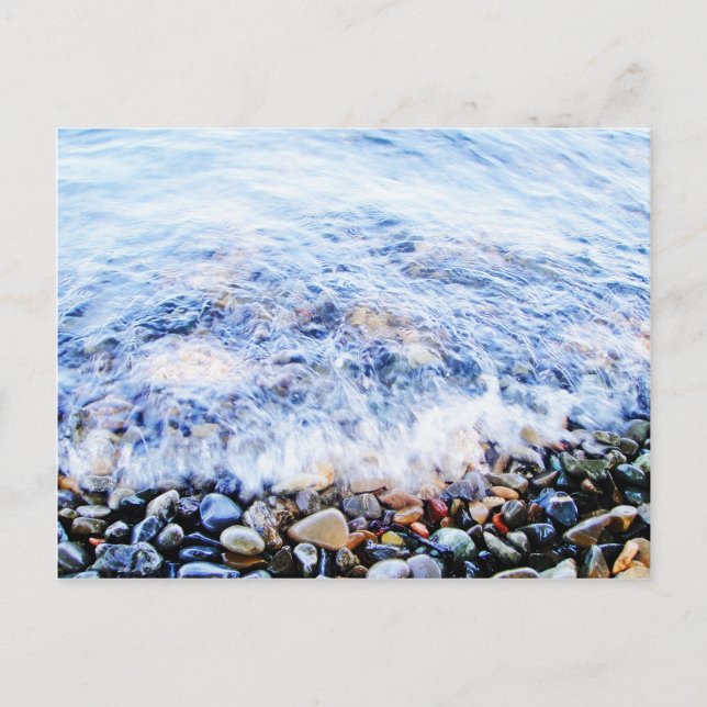 Postal Pequeña ola y piedras de colores (Anverso)
