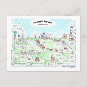 Postal pequeña para los amantes de Francia