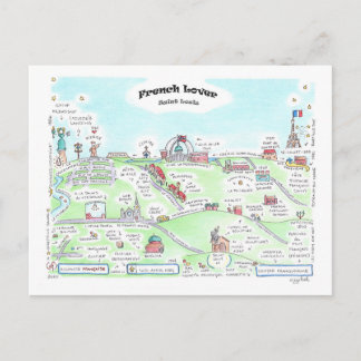 Postal pequeña para los amantes de Francia