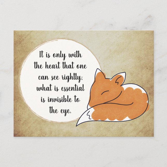 Postal Pequeña príncipe Zitat (Anverso)
