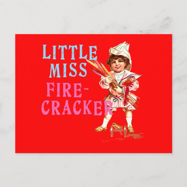 Postal Pequeña Srta. Firecracker Vintage Americana (Anverso)