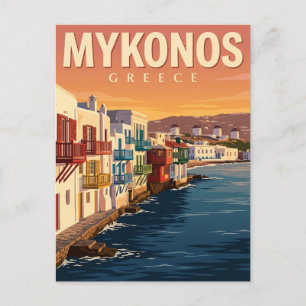 Postal Pequeña Venecia, Mykonos Grecia