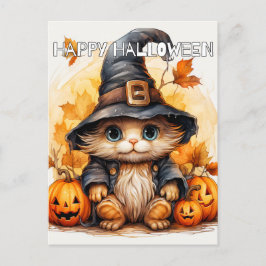 Postal Pequeña y gata gitana