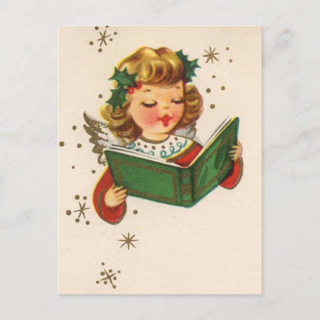 Postal Pequeño ángel cantante (Anverso)