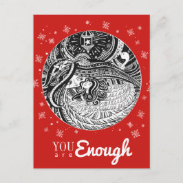 Postal Pequeño Chica Angel Red Postcard