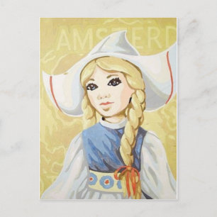 Postal pequeño chica holandés