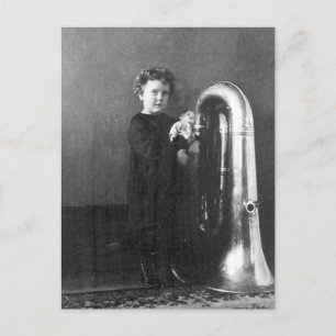Postal Pequeño Chica Tuba