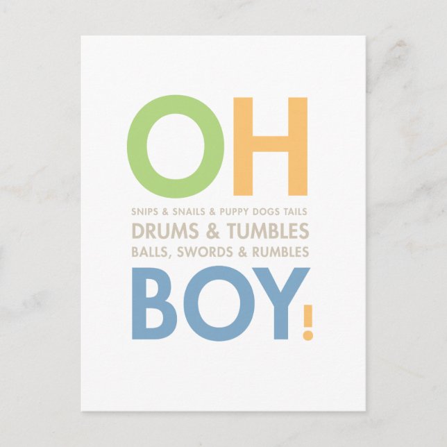 Postal Pequeño Chico Snips Invitativas Y Snails (Anverso)