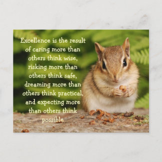 Postal Pequeño Chipmunk Excelencia Cita Postcard