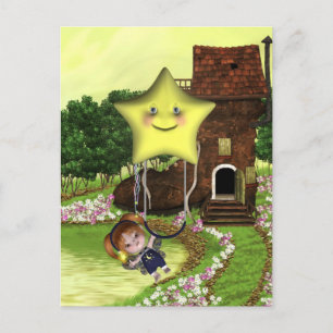 Postal Pequeño dedo de juguete lindo bebé hadas 1