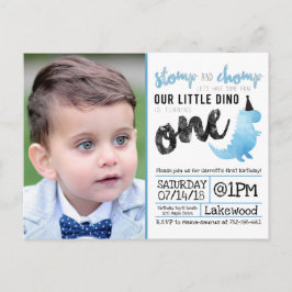 Postal Pequeño Dinosaurio Aniversario Tema Dinosaurio Azu
