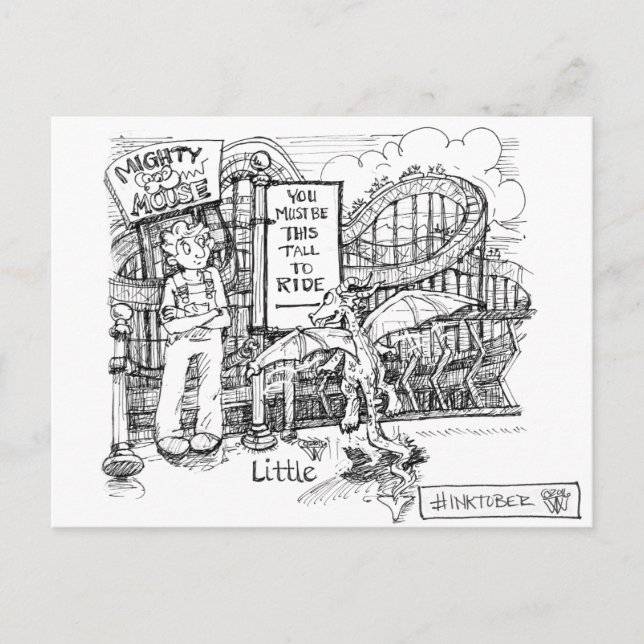 Postal Pequeño dragón en el parque temático (Anverso)