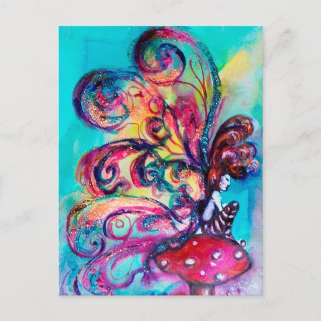 Postal Pequeño elfo de hongos (Anverso)