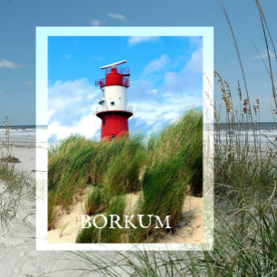 Postal Pequeño faro, Borkum, Frisia Oriental, Alemania