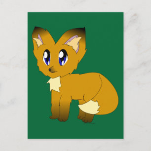 Postal Pequeño Fox desaliñado lindo