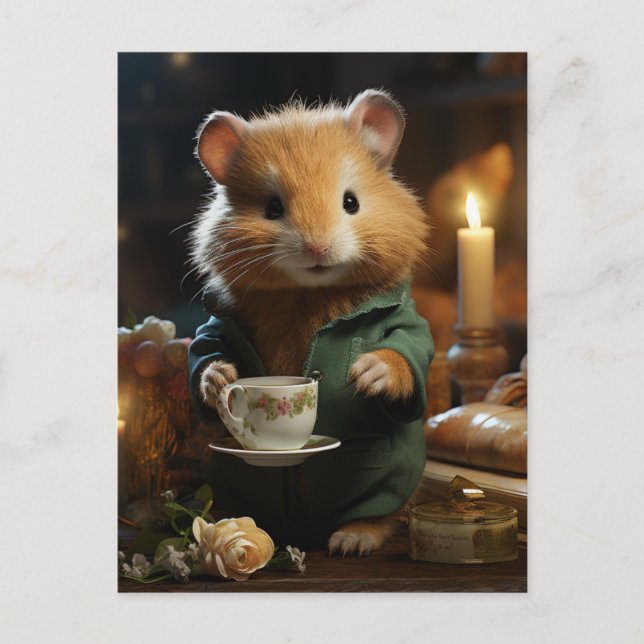 Postal Pequeño Hamster Adorable (Anverso)