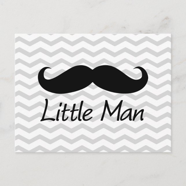 Postal Pequeño Hombre Mustache Chevron Cute Boys (Anverso)